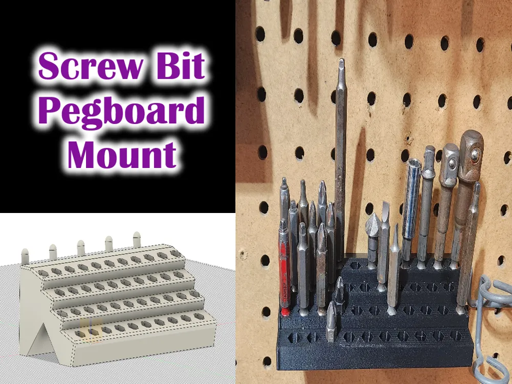 Soporte: Screw Bit Pegboard Mount. Referencia del modelo original.