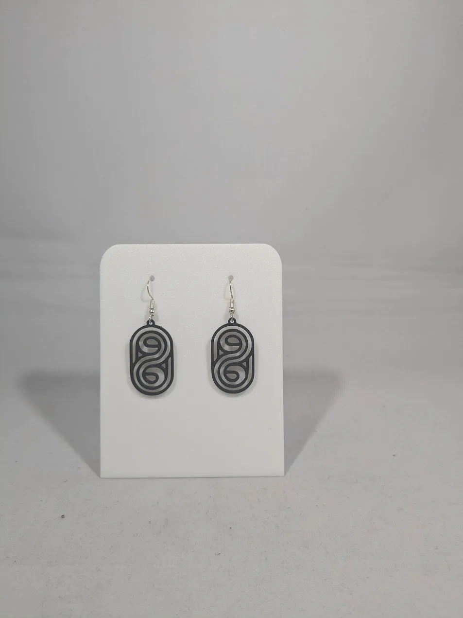 Abstract earrings - double swirl view 4