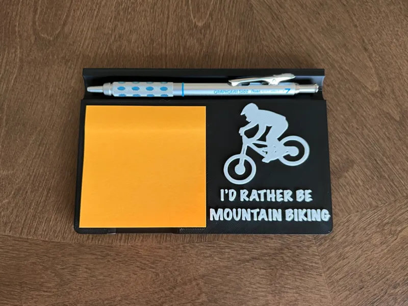 Gift for Mountain Biker Post It Note Holder MTB