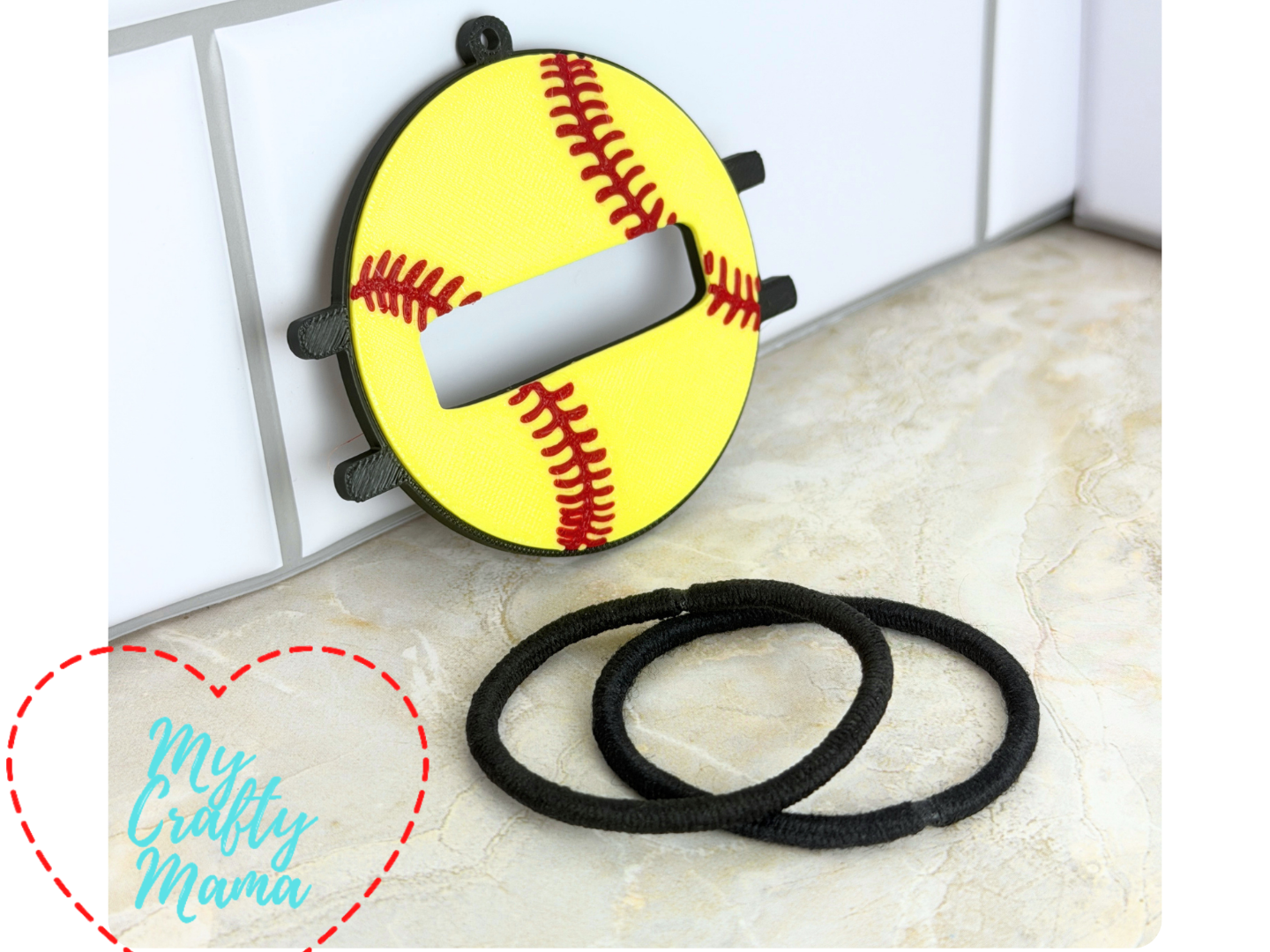 Softball hairband keychain 3D model
