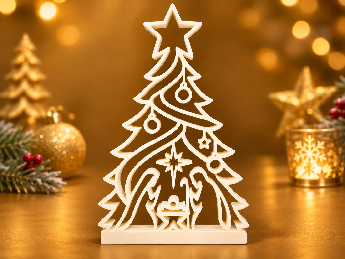 Christmas Tree Nativity Scene - 1