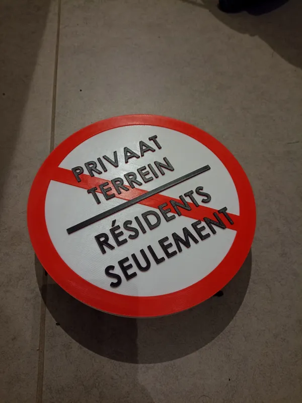 Sign - Privaat Terrein / Residents Seulement
