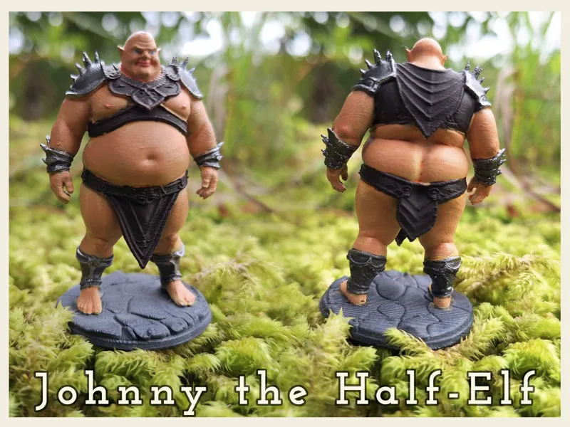 Johnny the Half-Elf, detailed mini, 60mm height