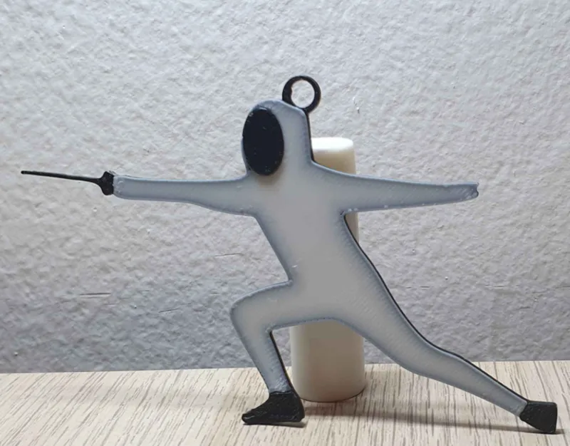Fencing person keychain