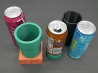 Open top can holder with square base