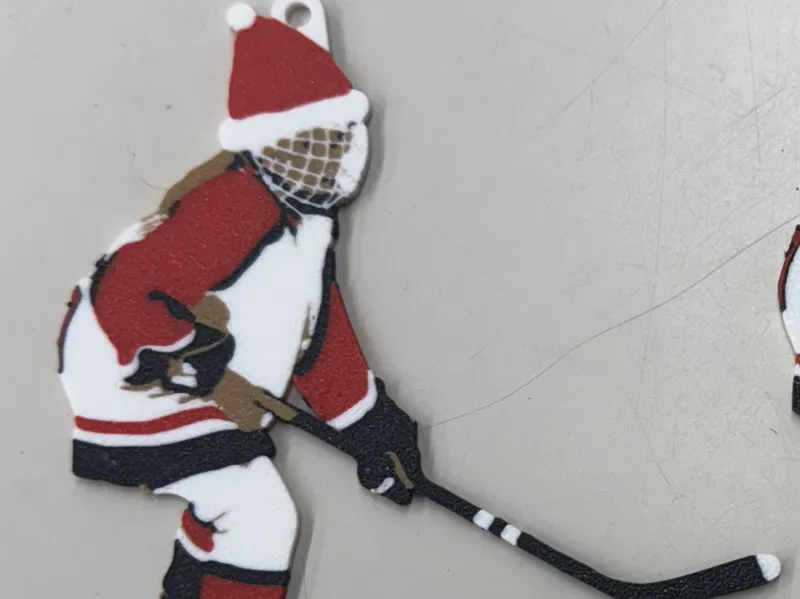 ChristmasHockeyGirlKeyChain