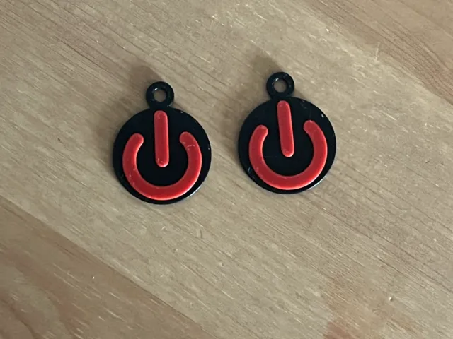 power button earrings