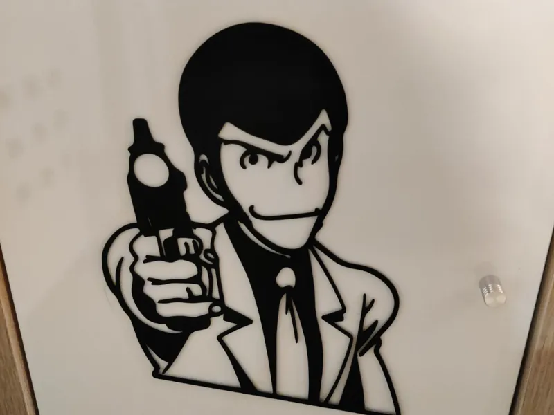 Lupin III with gun wall decoration 
