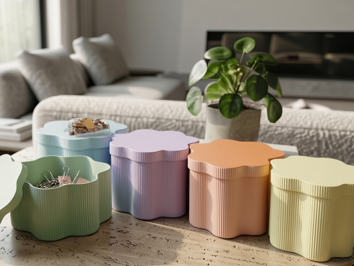 Ripple Jars & Lids — Desk & Decor Storage Set