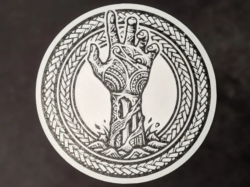 The Undead Warrior Emblem (HueForge)