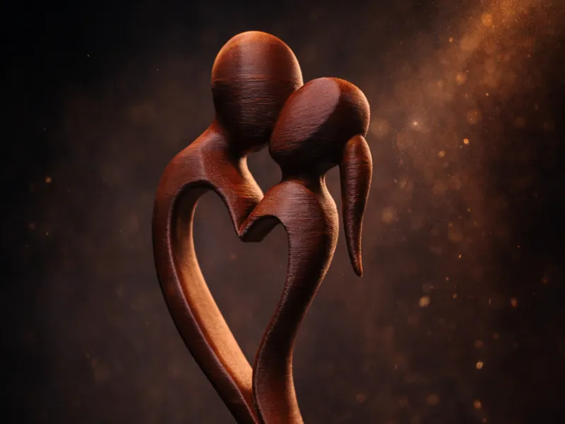 Abstract Love Couple – Heart Sculpture