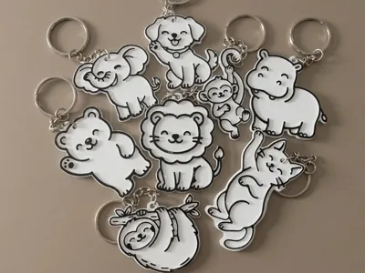 Cute Animal Buddies Keychain Collection