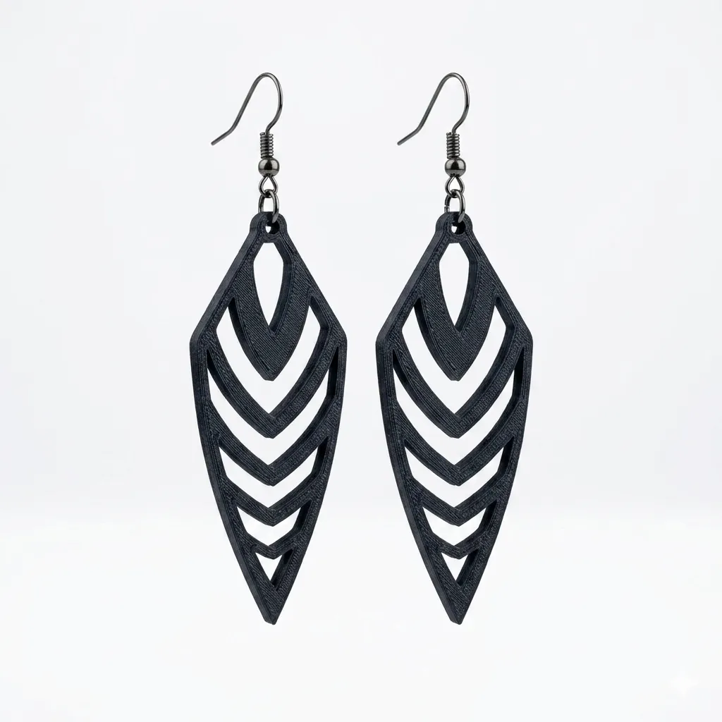 Leaf earring view 2