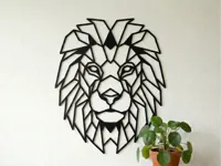 Tête de lion géométrique — déco murale — photo 1