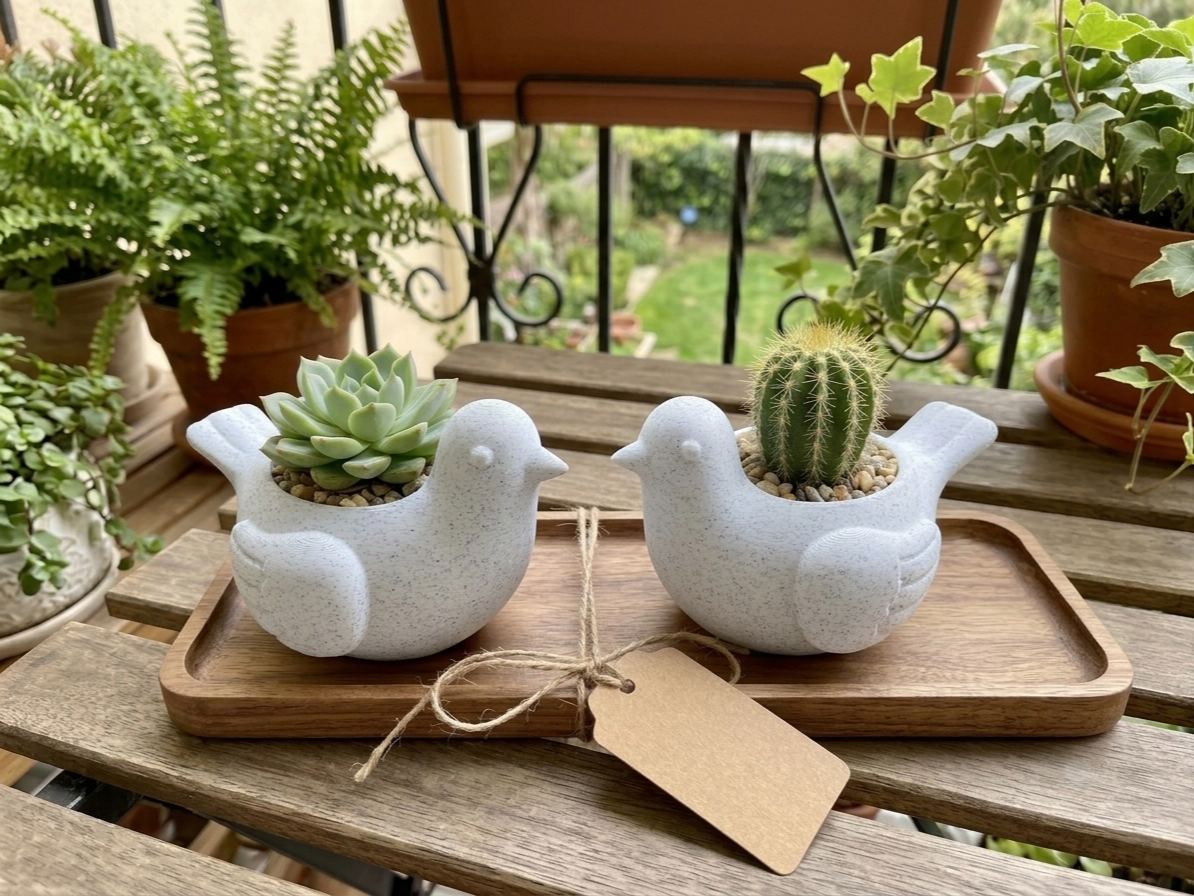 Cute Bird Planter - Succulent Pot & Desk Decor