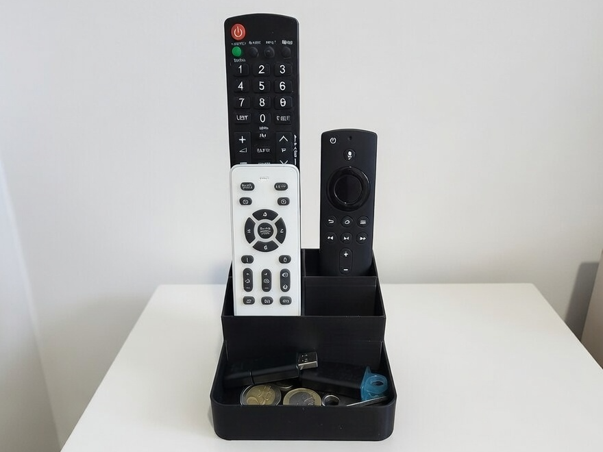 Supporto Telecomandi 4 Slot + Vano Oggetti