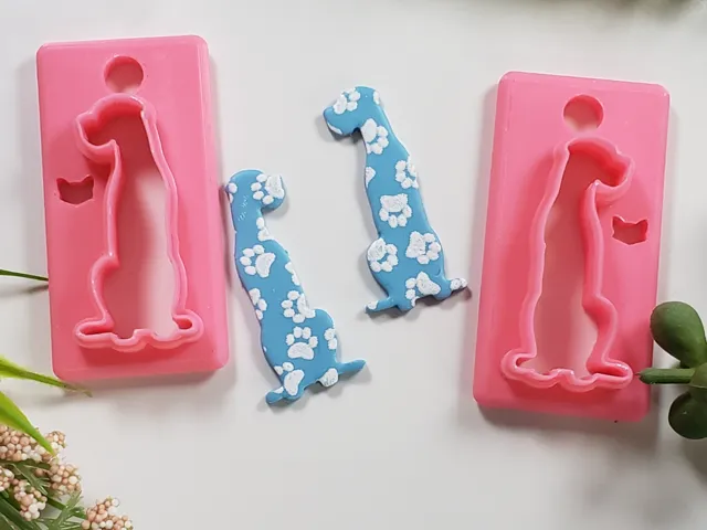 Dog Silhouette #3 Polymer Clay Earring Cutter