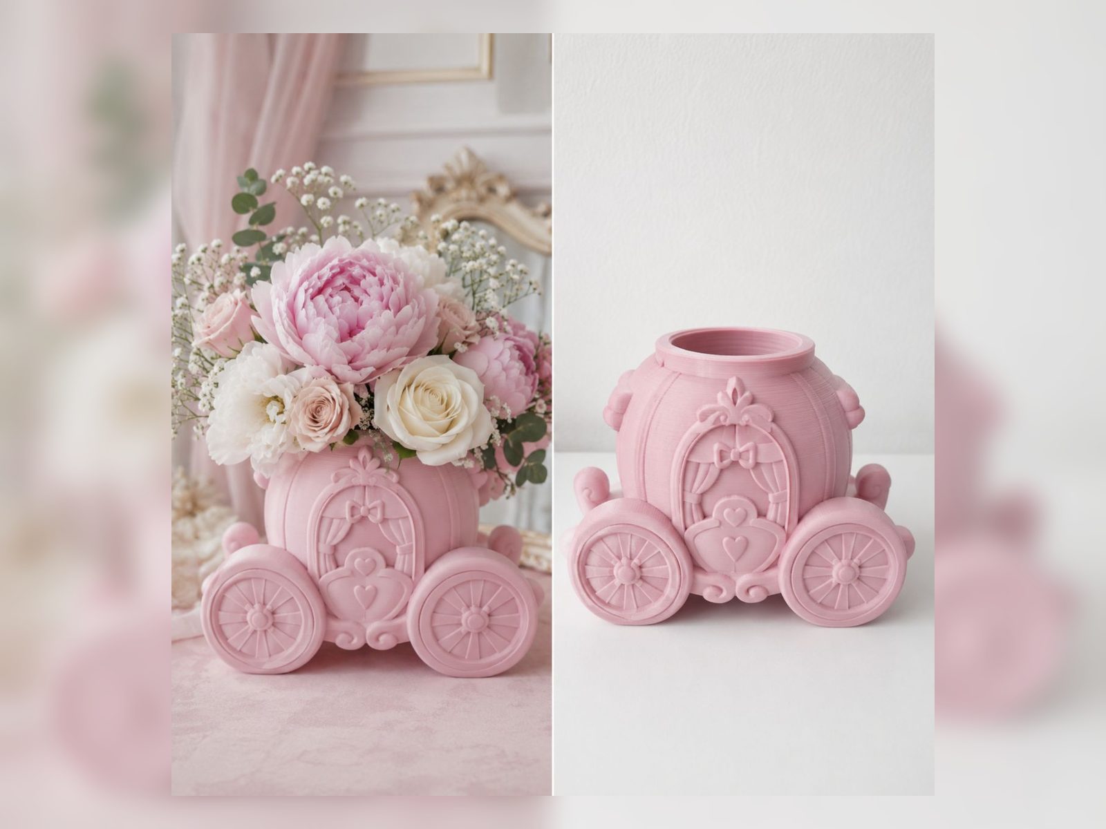 Pink Princess Carriage Vase