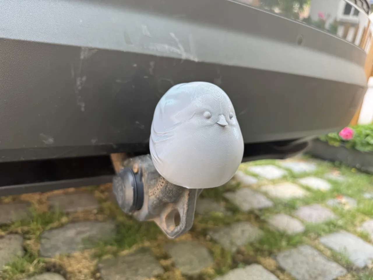 Shima Enaga Cute Bird Tow Hitch Cover Cap view 3