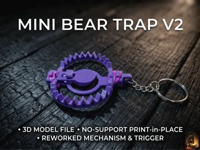 Mini Bear Trap V2 - NO-SUPPORT Print-in-Place