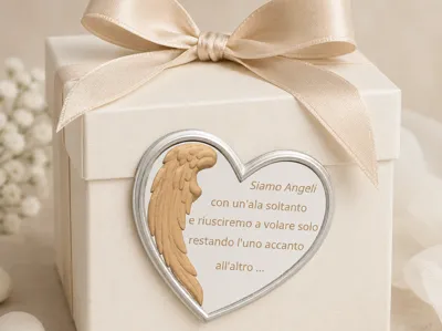 Heart with wing and dedication