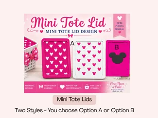 Character Mini Tote Lids - TWO STYLES