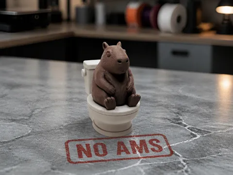 Tapa o cubierta: Capybara auf Toilette mit entspannter Sitzpose — referencia de MakerWorld