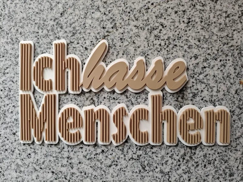 Ich hasse Menschen Schriftzug Deko