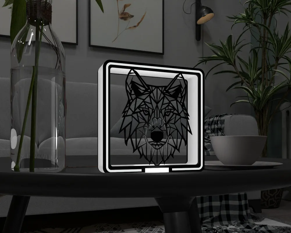 Wolf LED Lamp with LED Lamp Kit 001 by SolYan - MakerWorld