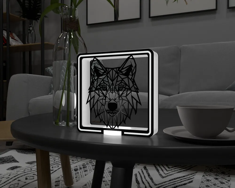 Wolf LED Lamp with LED Lamp Kit 001 by SolYan - MakerWorld