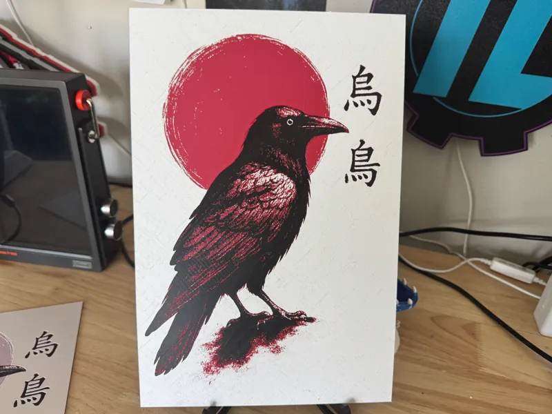 Japanese Raven (Crow) Hueforge 4 Color 