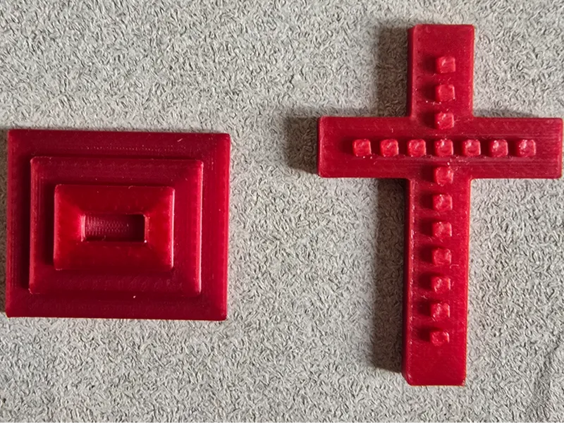 High-Detail Dotted Cross with Stand – Snap-Fit