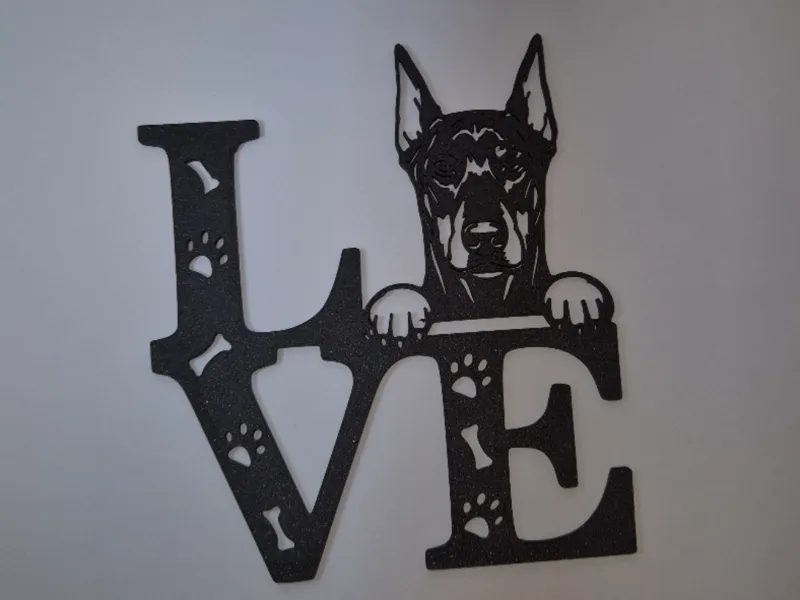 Dobermann Wanddeko Hund Silhouette 
