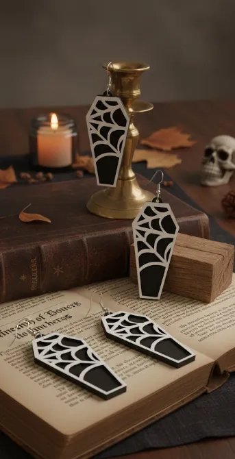 Web coffin earring view 2