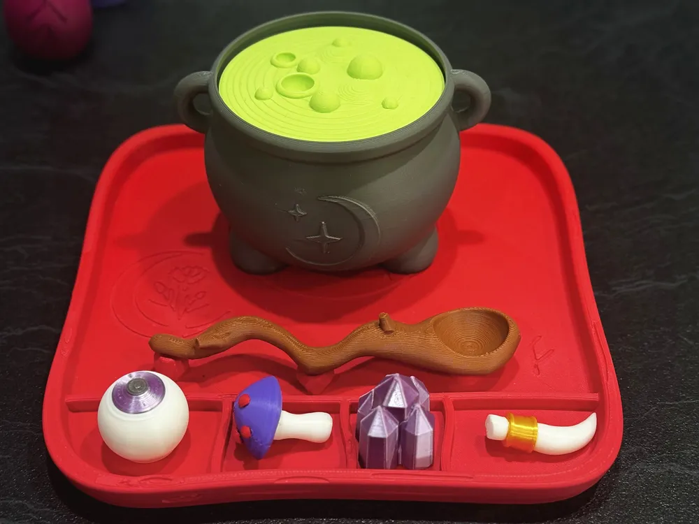 Witch's Cauldron Potion Play Set - Free 3D Print Model - MakerWorld