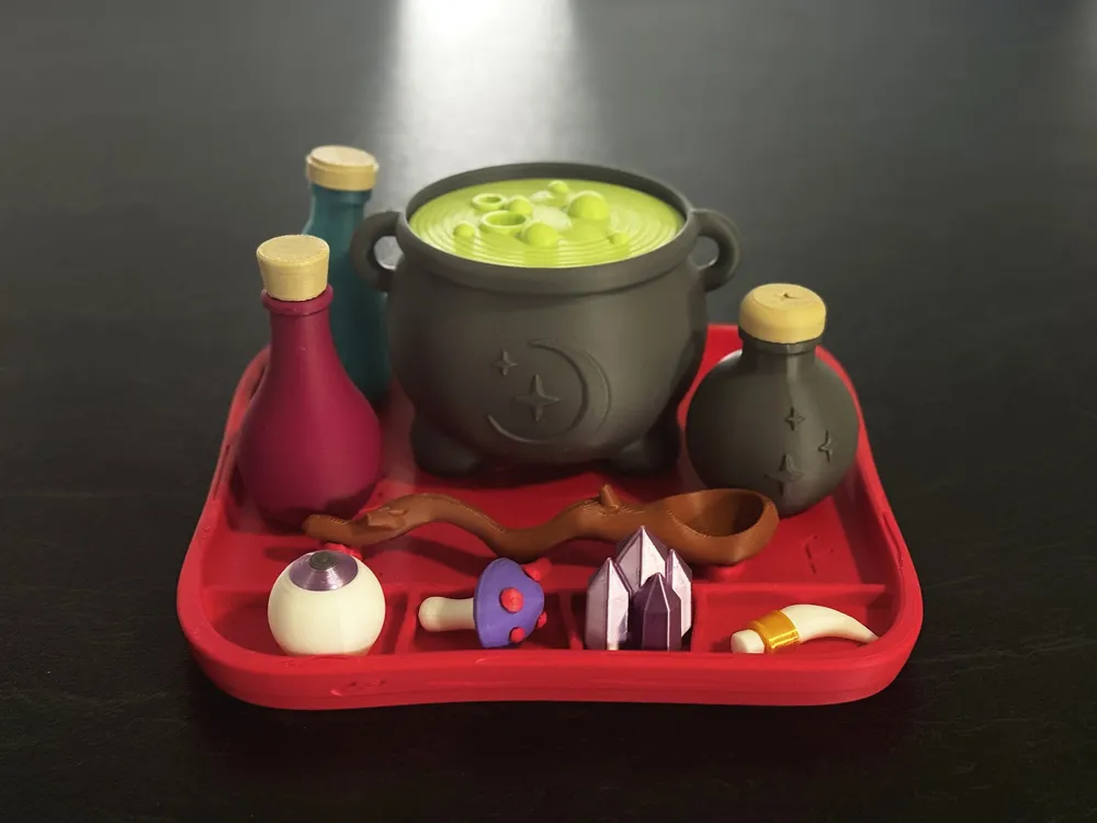 Witch's Cauldron Potion Play Set - Free 3D Print Model - MakerWorld