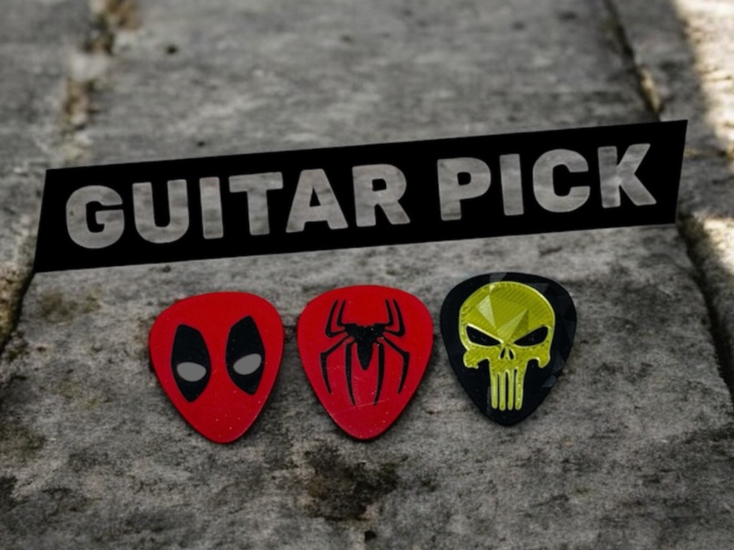 Guitar pick MARVEL spiderman,punisher,deadpool