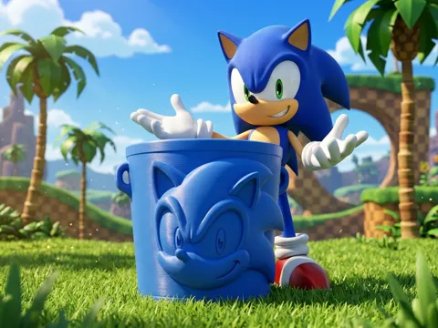 Caja o estuche: Sonic – Sonic the Hedgehog Bucket — referencia de MakerWorld