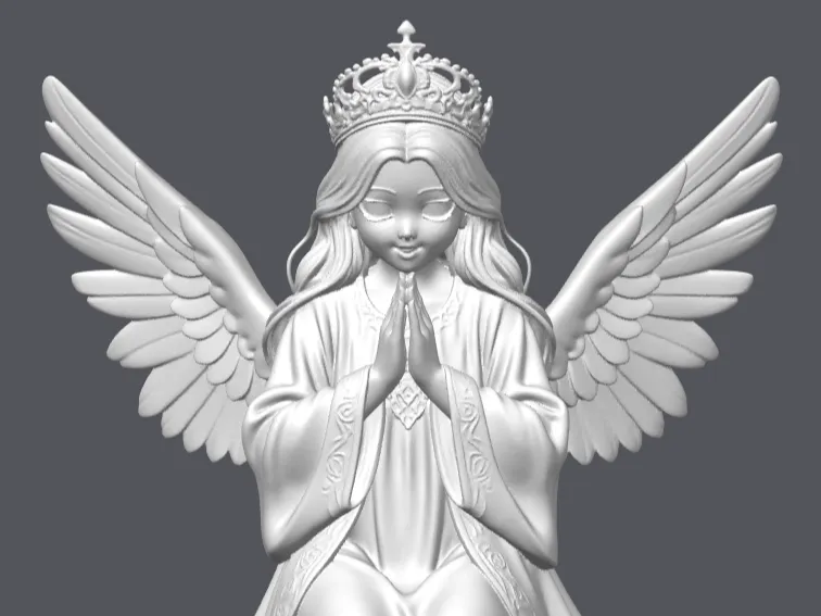 Praying Angel kneeling on a podium