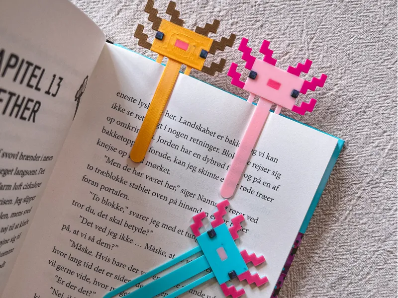 Minecraft Axolotl Bookmark Set