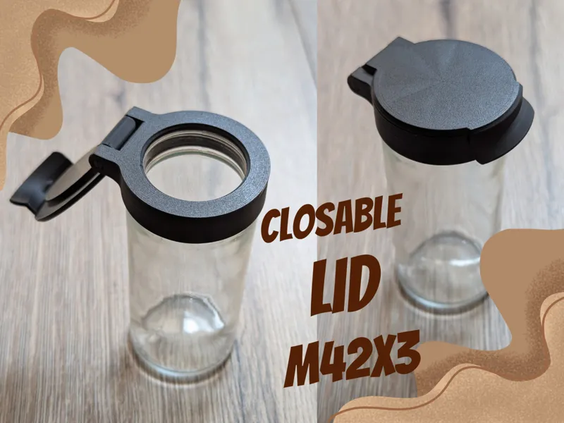Closable jar lid for M42x3 