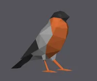 Bouvreuil low poly tricolore — photo 1