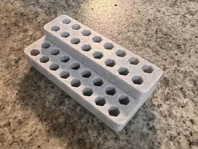 Gridfinity 1x2 Hex Drill bit holder