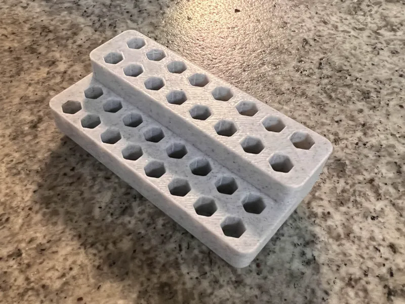 Gridfinity 1x2 Hex Drill bit holder