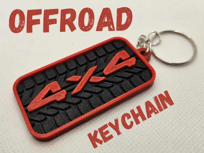 Tag Off-Road  4x4 Tire Texture 3D Print Keychain