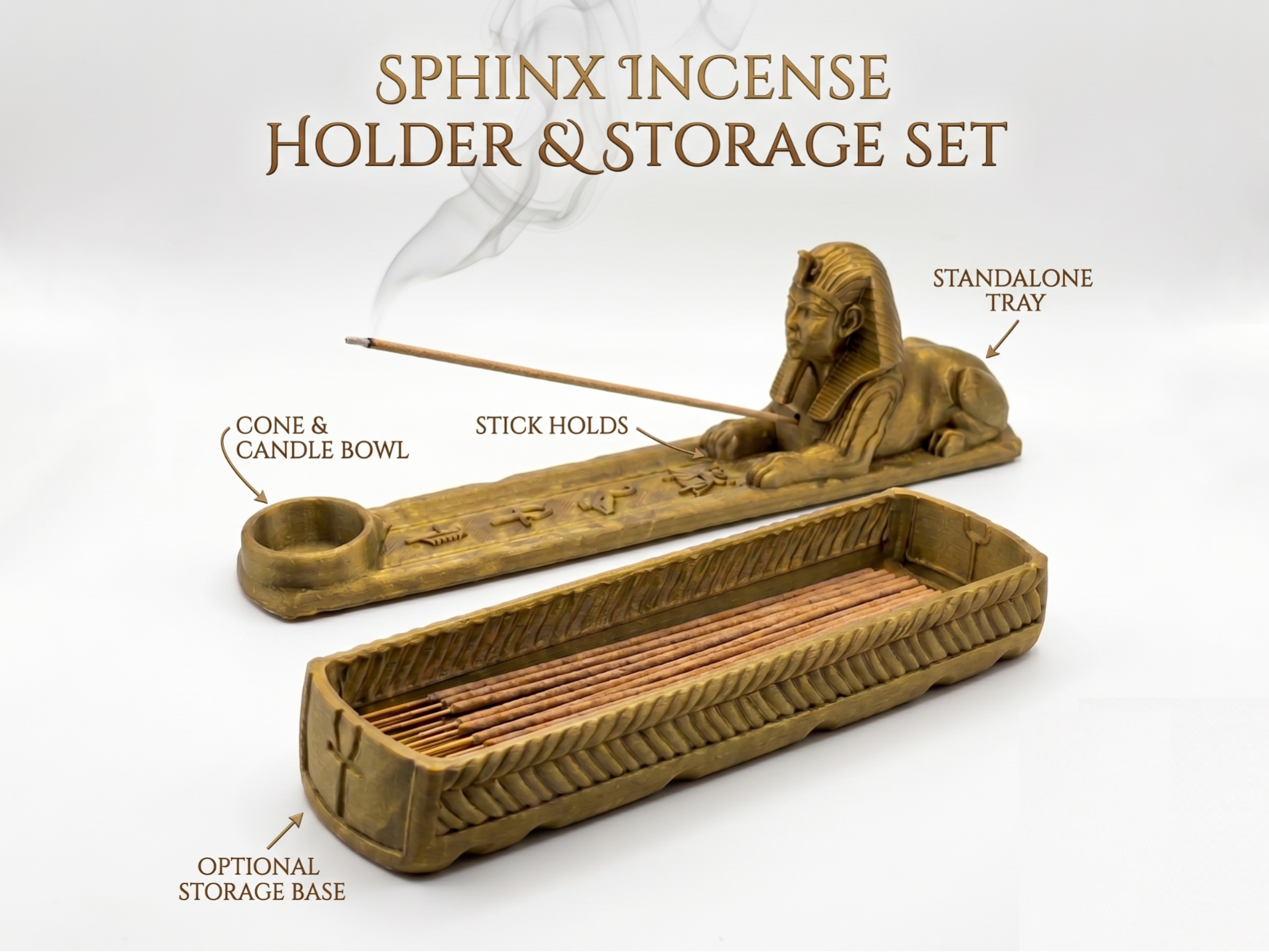 Sphinx Incense & Candle Station &  Storage Set