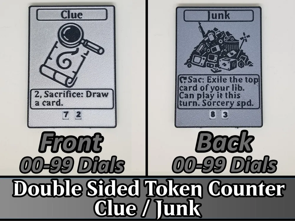Double Sided MTG Token Counter: Clue / Junk by