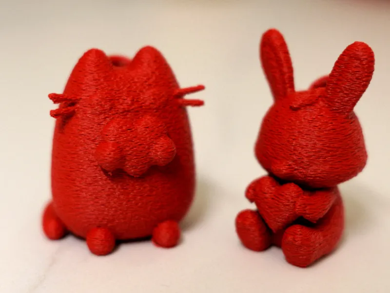Cute Cat & Bunny with Heart Keychains
