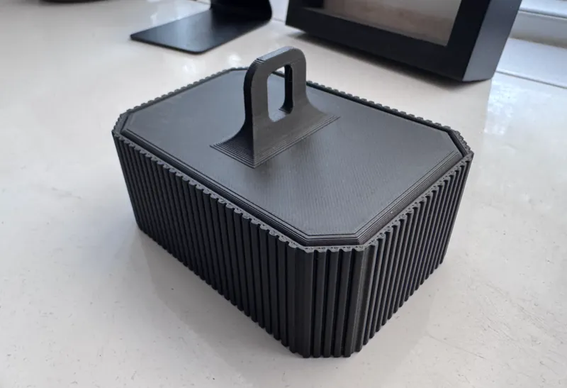 Small Trinket Box with Ribbed Design