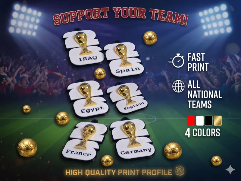World cup 2026 trophy keychain all national teams